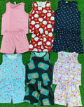 Kids AOP Sleeveless Shorts Co Ord Set | Combo No 13