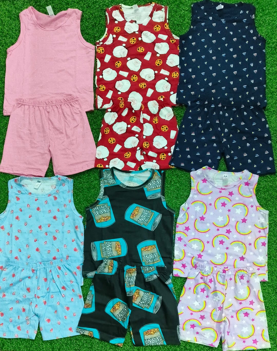 Kids AOP Sleeveless Shorts Co Ord Set | Combo No 13