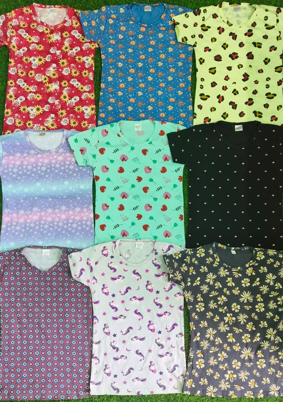 Girls' Round Neck AOP Tshirt | Combo No 15