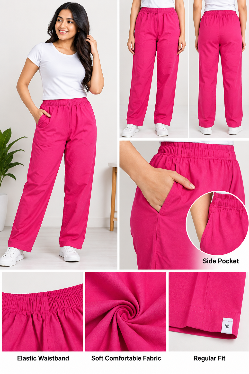 Women's cotton straight pant