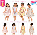 Branded Baby Girls' Frocks | Combo No 8 (Pack of 3 pieces)