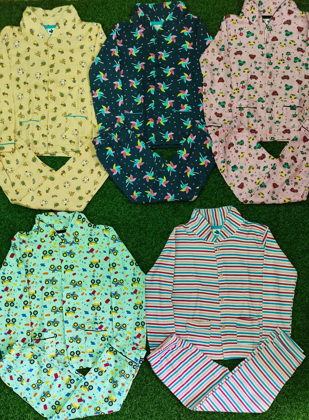 Unisex Kids' Full Sleeve Night Suit | Combo No 16