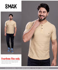 Mens Round neck with front button style