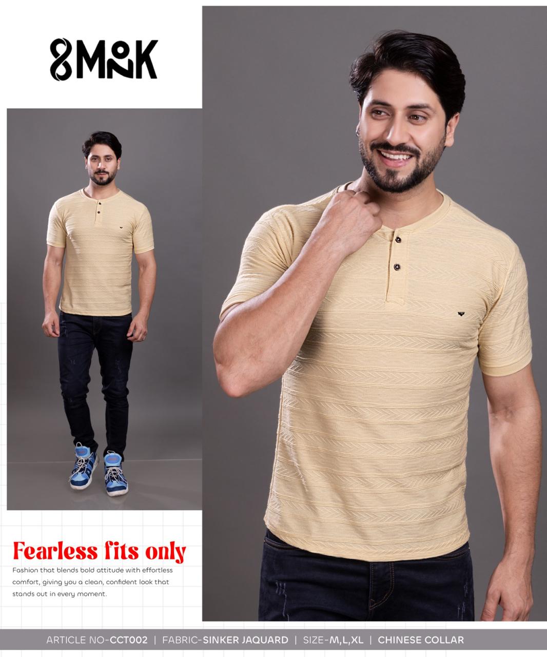 Mens Round neck with front button style