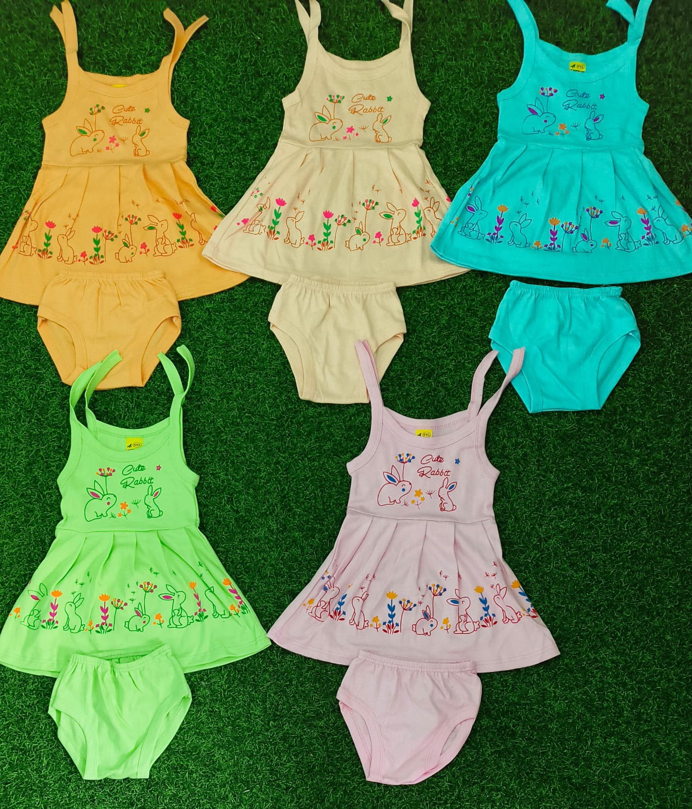 Newborn Baby Girls' Frock Panty Set | Combo No 27