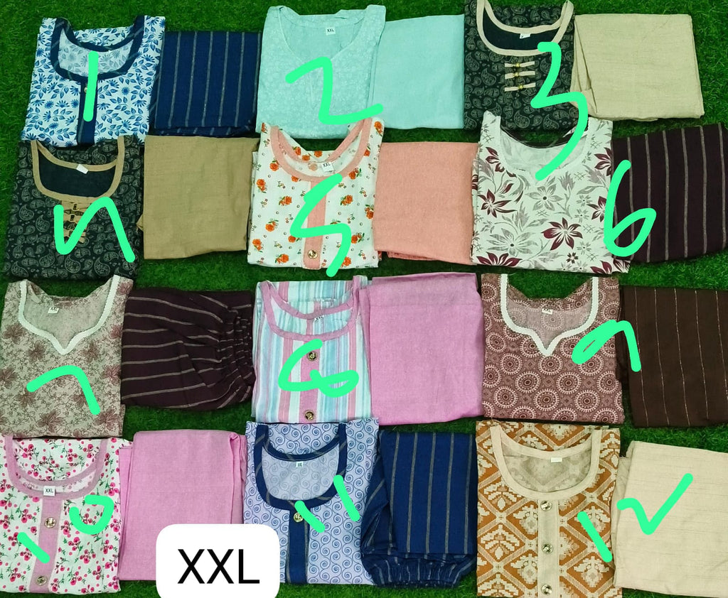 Khadi Cotton Womens' Kurti & Pant Co Ord Set