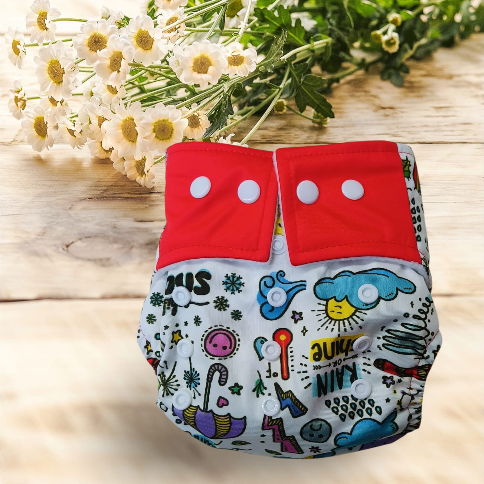 Organic Cotton Reusable Cloth Adjustable Diaper with Pad