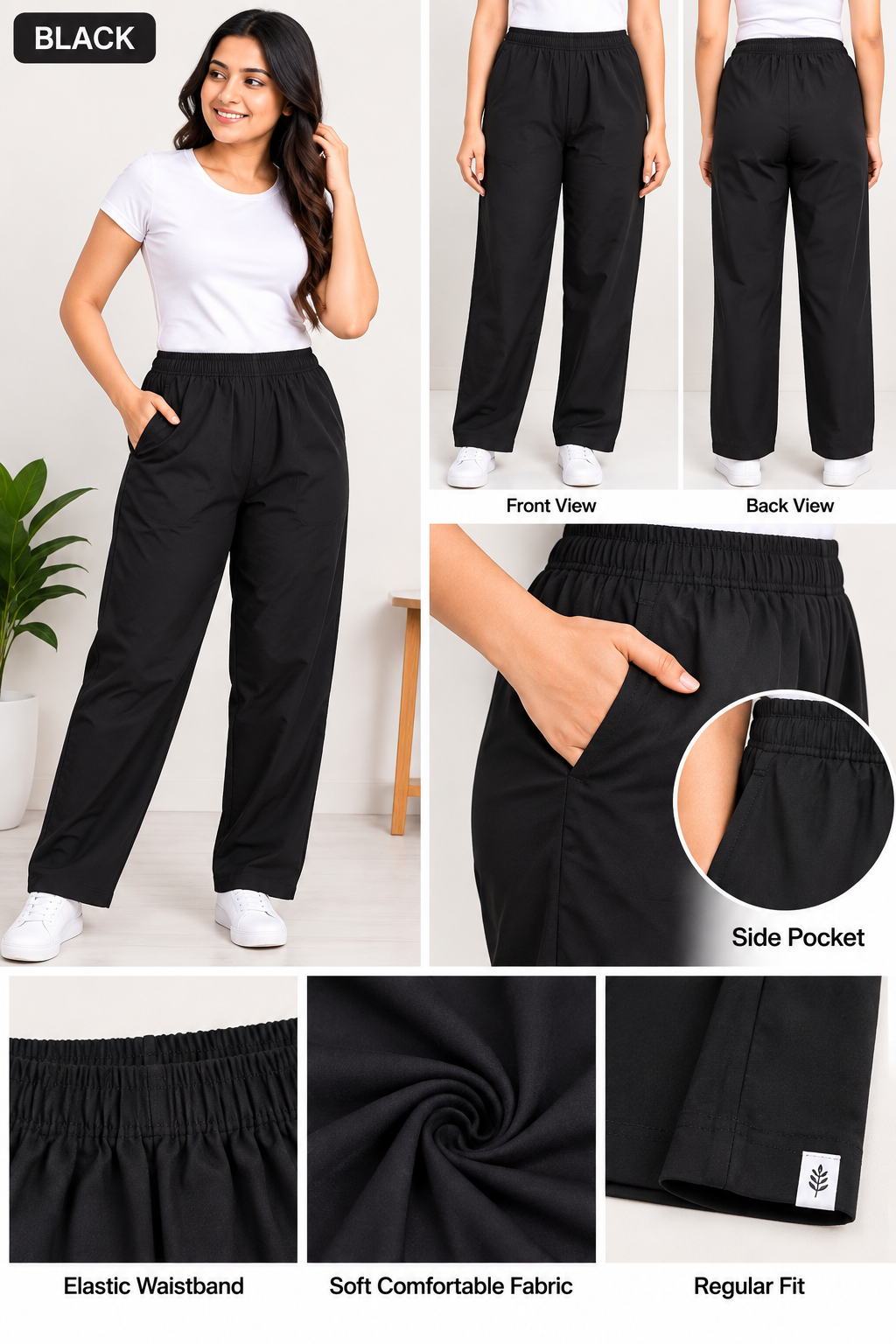 Women's cotton straight pant