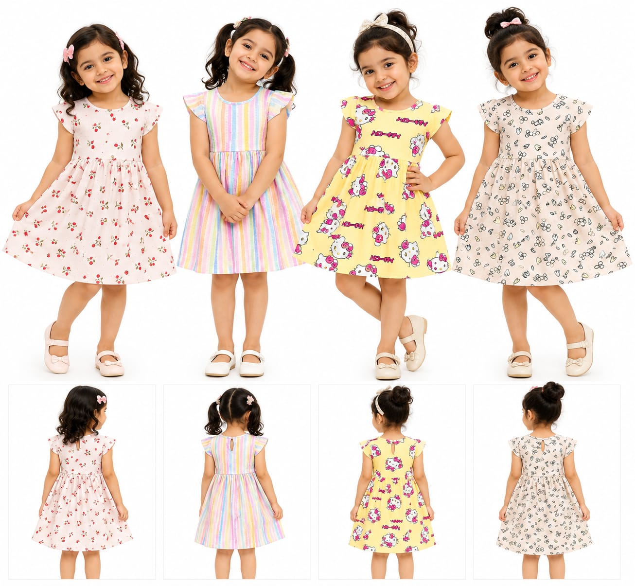 Branded Baby Girls' Frocks | Combo No 8 (Pack of 3 pieces)