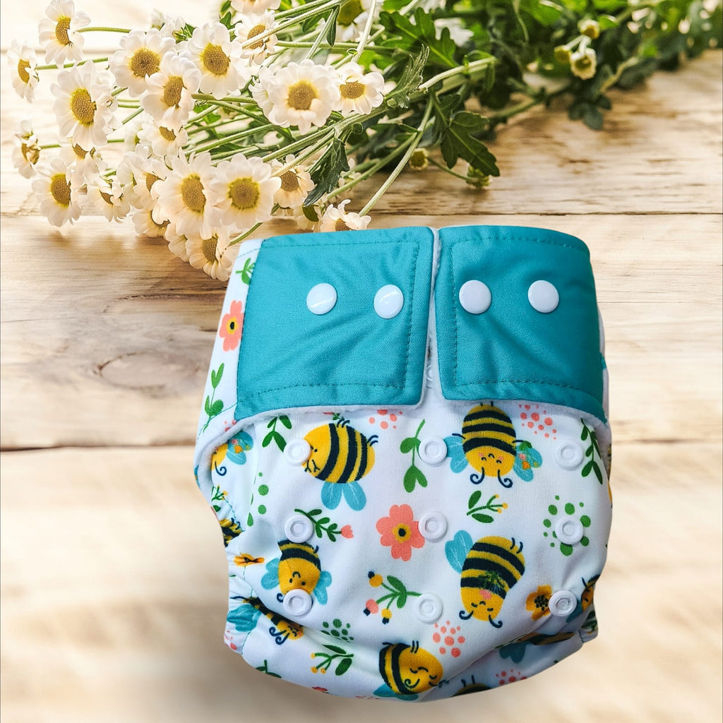 Organic Cotton Reusable Cloth Adjustable Diaper with Pad