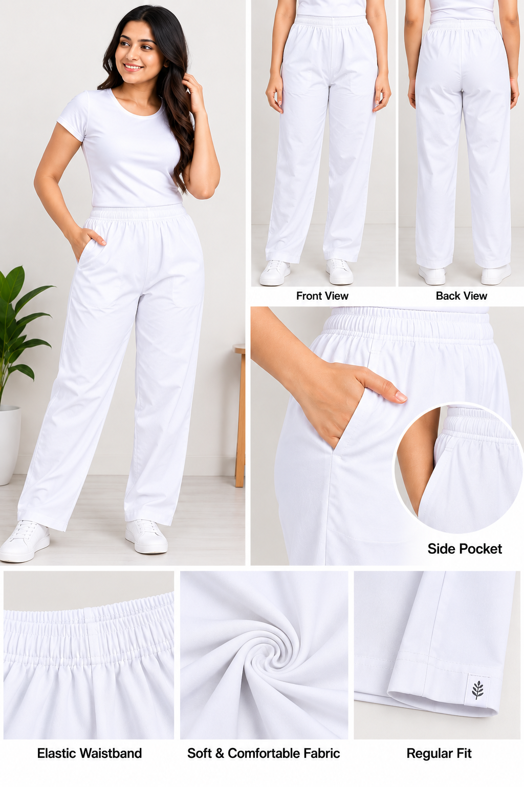 Women's cotton straight pant