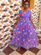 Georgette maxi with puff sleeve