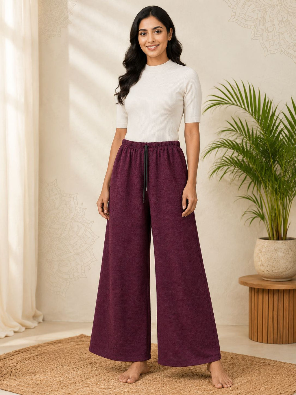 Scrumble fabric plazoo free size upto xxl with rope
