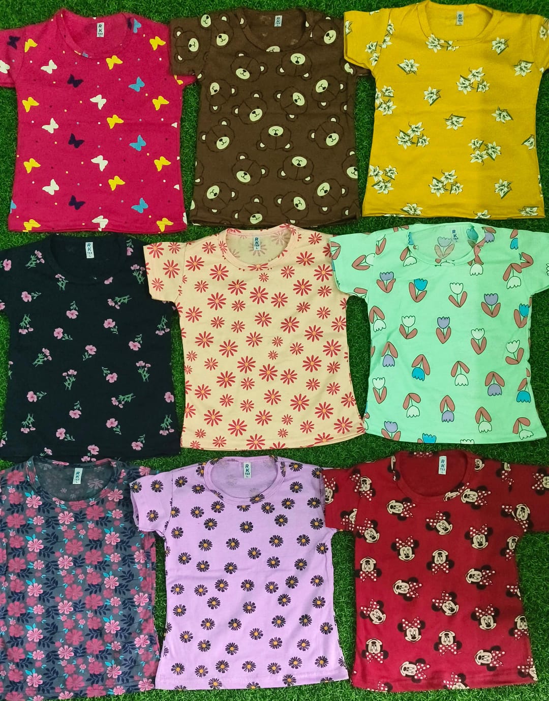 Girls' Round Neck AOP Tshirt | Combo No 15