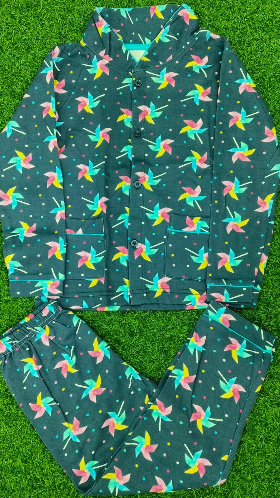 Unisex Kids' Full Sleeve Night Suit | Combo No 16