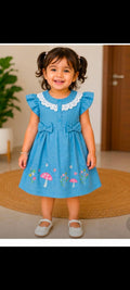 Denim Blue Baby Girl's Frock